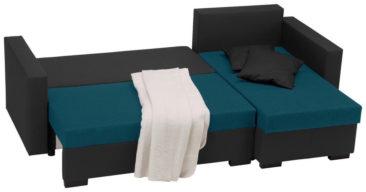 Ecksofa Karol - Türkis/Schwarz, MODERN, Textil (230/140cm) - P & B
