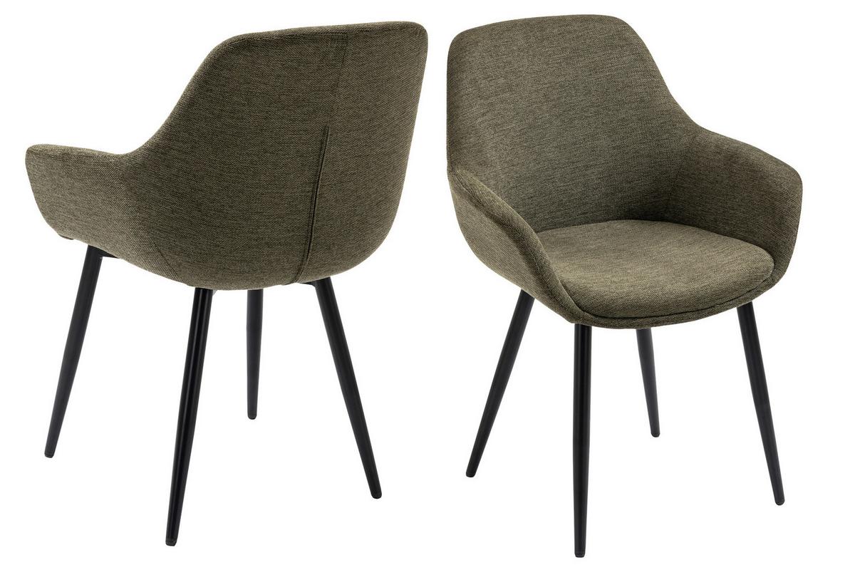 Tischgruppe Grün/Cognac L: 160 cm - Cognac/Grün, MODERN, Holz/Textil (160/85/77cm) - Livetastic