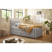 Boxspringbett Mit Topper & Bettkasten 120x200 Bolivia - Hellgrau/Schwarz, MODERN, Holzwerkstoff/Textil (120/200cm) - MID.YOU