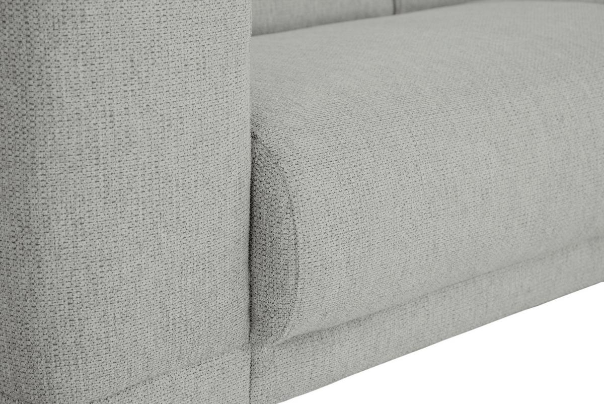 3-Sitzer-Sofa Oslo Hellgrau B: 218 cm - Hellgrau/Schwarz, Design, Textil (218/77/93cm) - MID.YOU