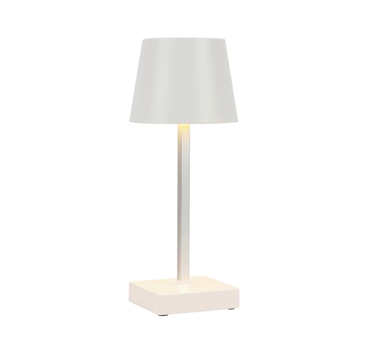 Tischlampe Borka dimmbar Weiß - Weiß, MODERN, Kunststoff/Metall (10,5/26cm) - Luca Bessoni