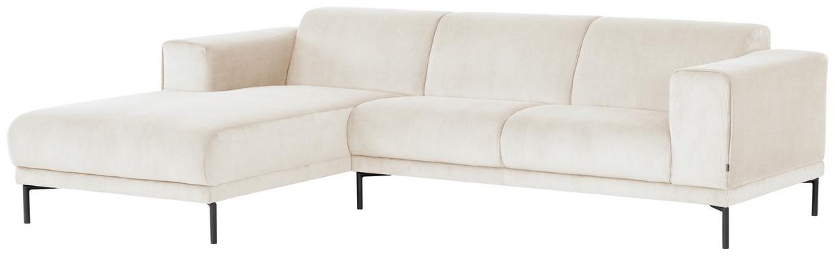 Ecksofa Erno Beige S: 262 Cm - Beige/Schwarz, Design, Textil (262/183cm) - MID.YOU