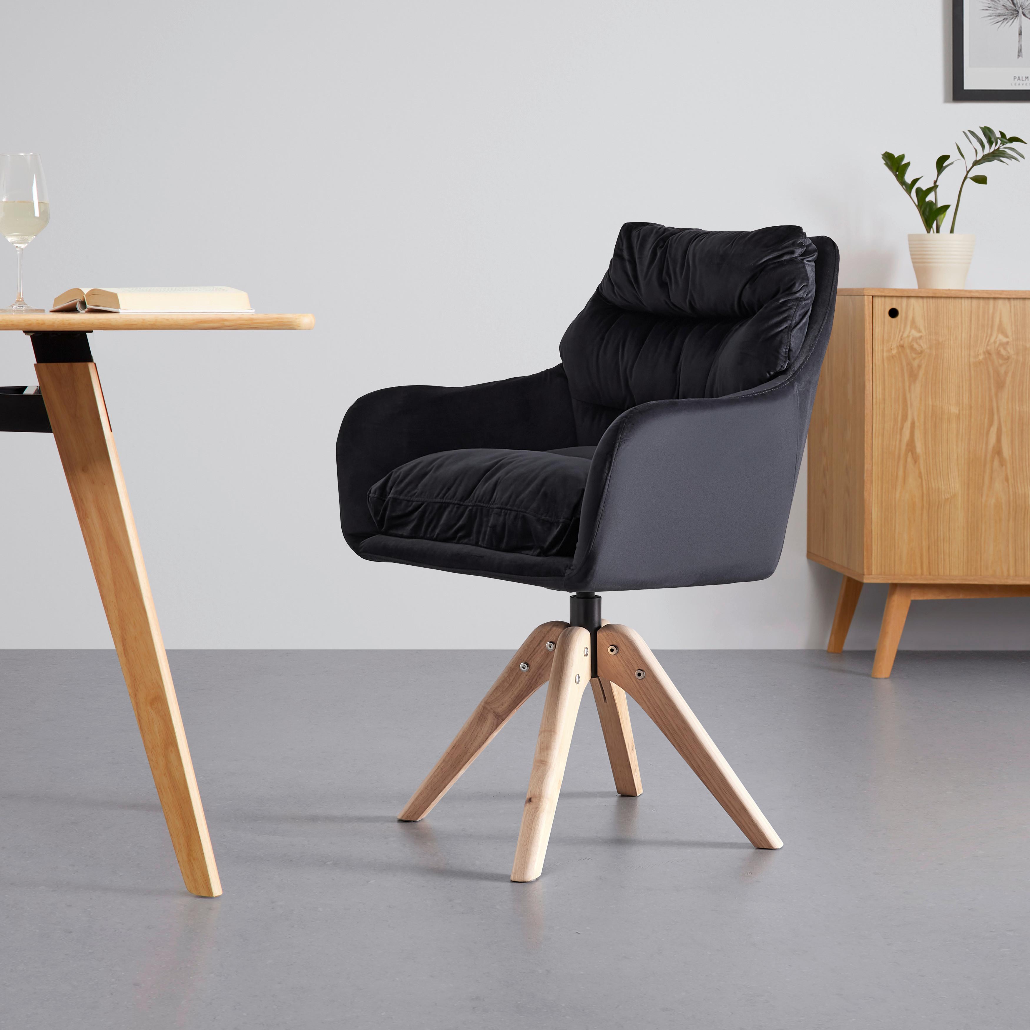 Židle Juana Černá - černá/přírodní barvy, Moderní, kov/dřevo (61/93/65cm) - Bessagi Home