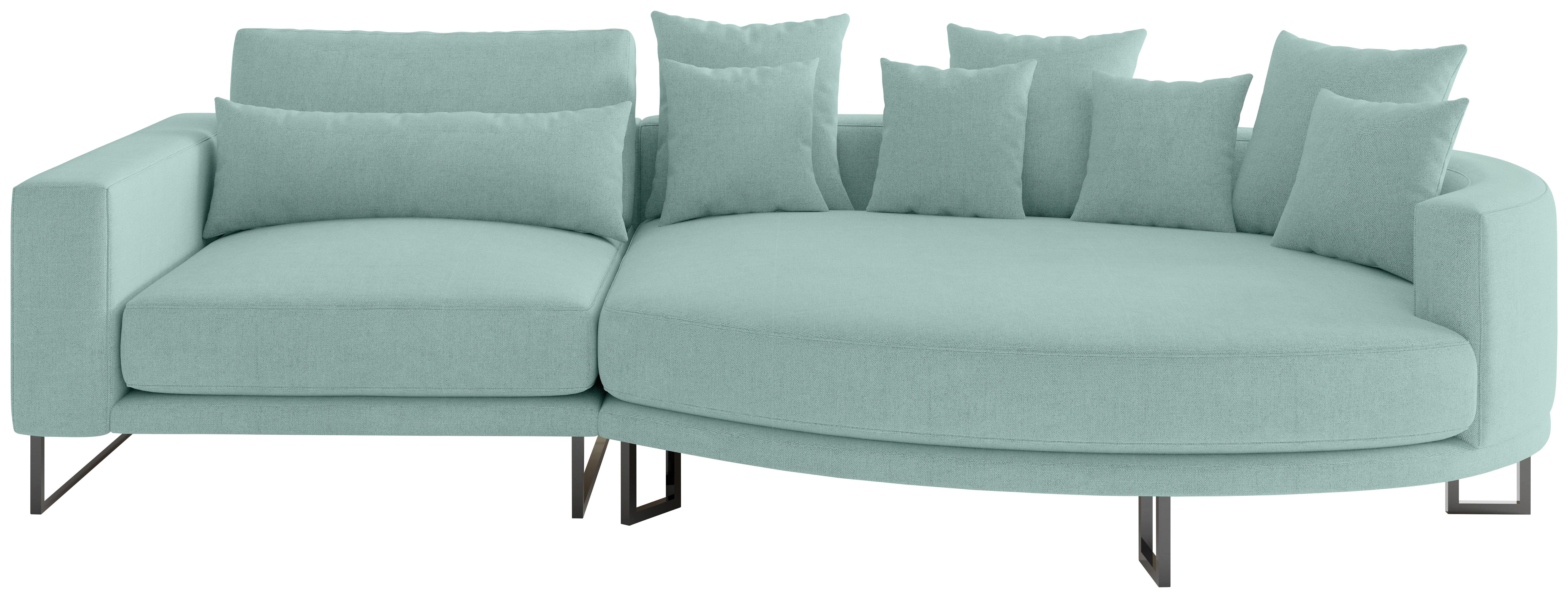 Bigsofa Natalia Türkis S: 283x150 cm - Türkis/Schwarz, Design, Textil (283/150cm) - Livetastic