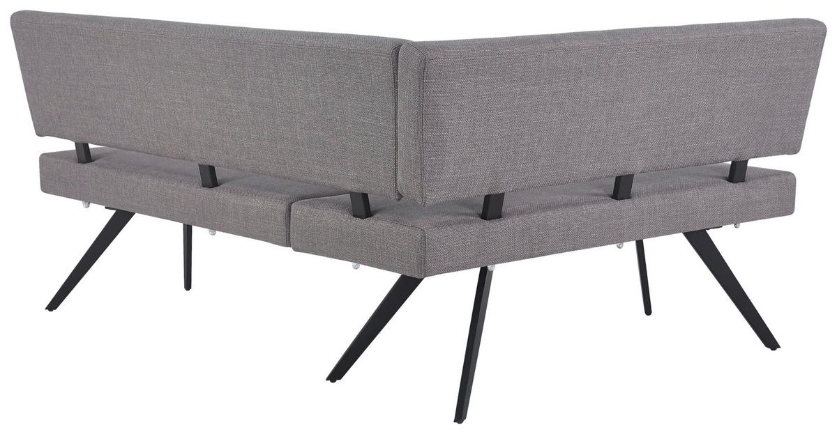 Eckbank Andros Hellgrau, S: 150x190 cm - Hellgrau/Schwarz, KONVENTIONELL, Textil/Metall (150/190cm) - MID.YOU