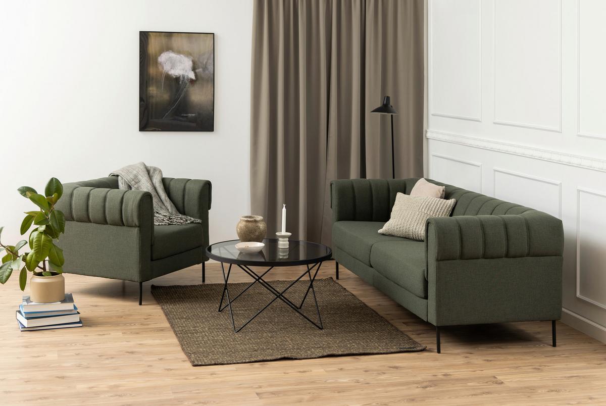 Konferenční stolek CUXTON 80 - šedá/černá, Design, kov/sklo (80/45/80cm) - Livetastic