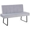 Sitzbank Tilos Mit Lehne Samt Hellgrau, B: 140 Cm - Hellbraun/Hellgrau, KONVENTIONELL, Textil/Metall (140/88/62cm) - MID.YOU