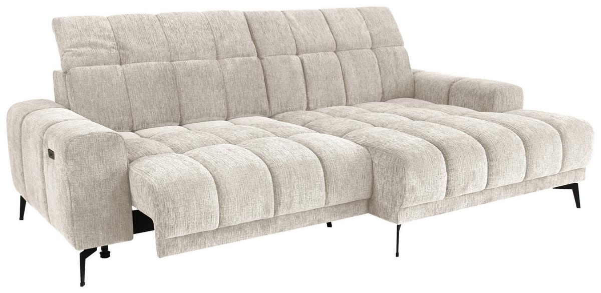 Rohová sedačka LAYA, pravá, krémová žinylka KANSAS - krémová/hořčicově žlutá, Moderní, textil (250/155cm) - Premium Living