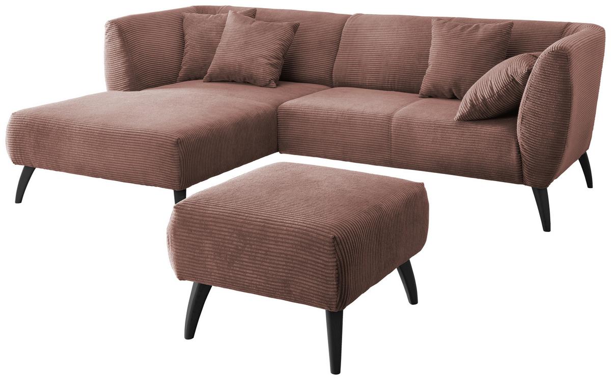 Ecksofa Colori Rosa S: 160/264 cm - Schwarz/Rosa, MODERN, Holz/Textil (160/264cm) - MID.YOU