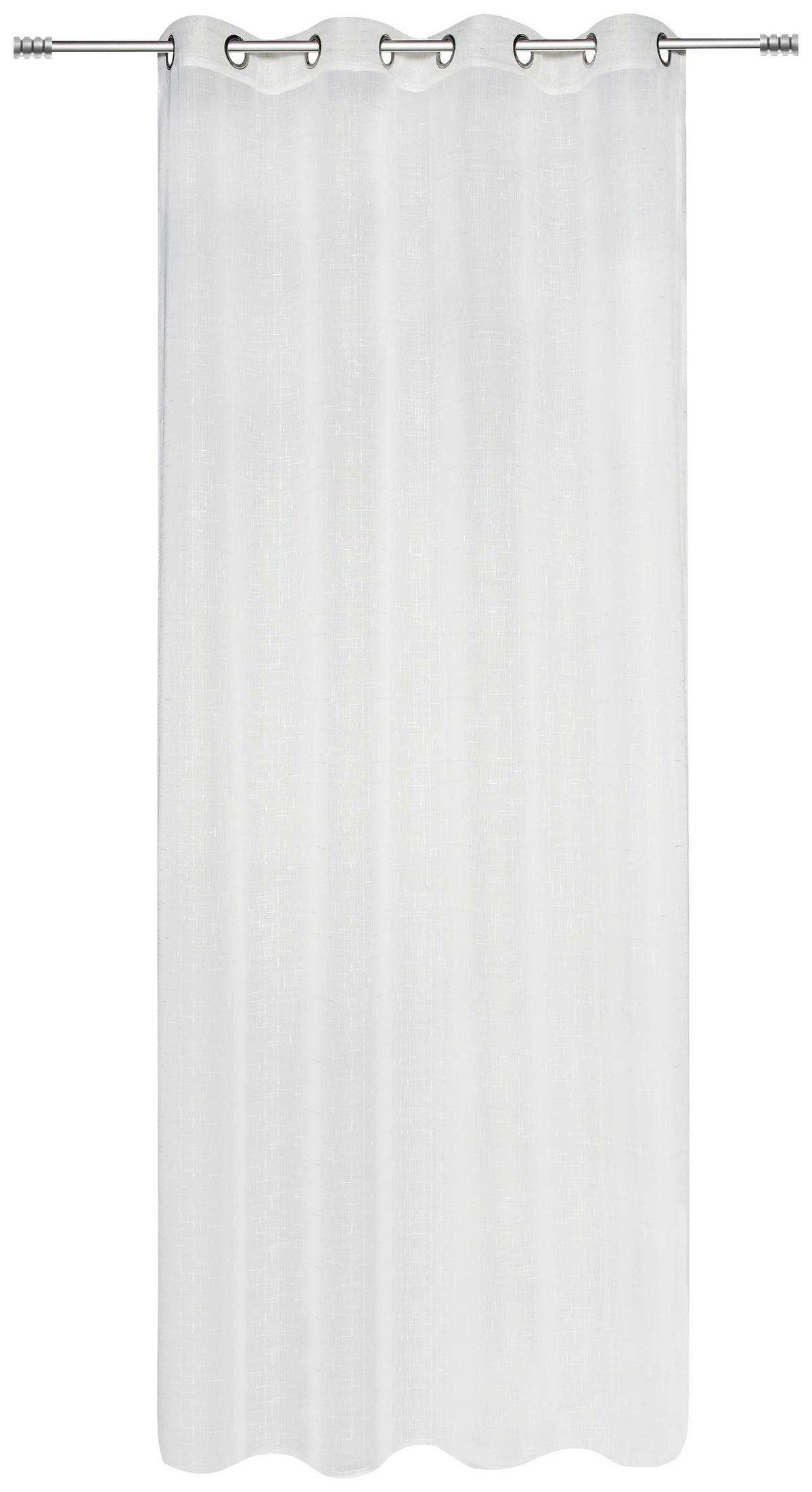 Vorhang Mit Ösen Malina 140x245 cm Grau/Weiß - Weiß, MODERN, Textil (140/245cm) - Luca Bessoni