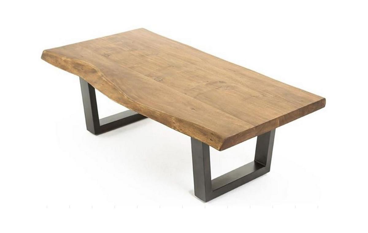 Couchtisch Holz Massiv Judy Akaziefarben - Schwarz/Akaziefarben, MODERN, Holz/Metall (120/60/45cm) - MID.YOU