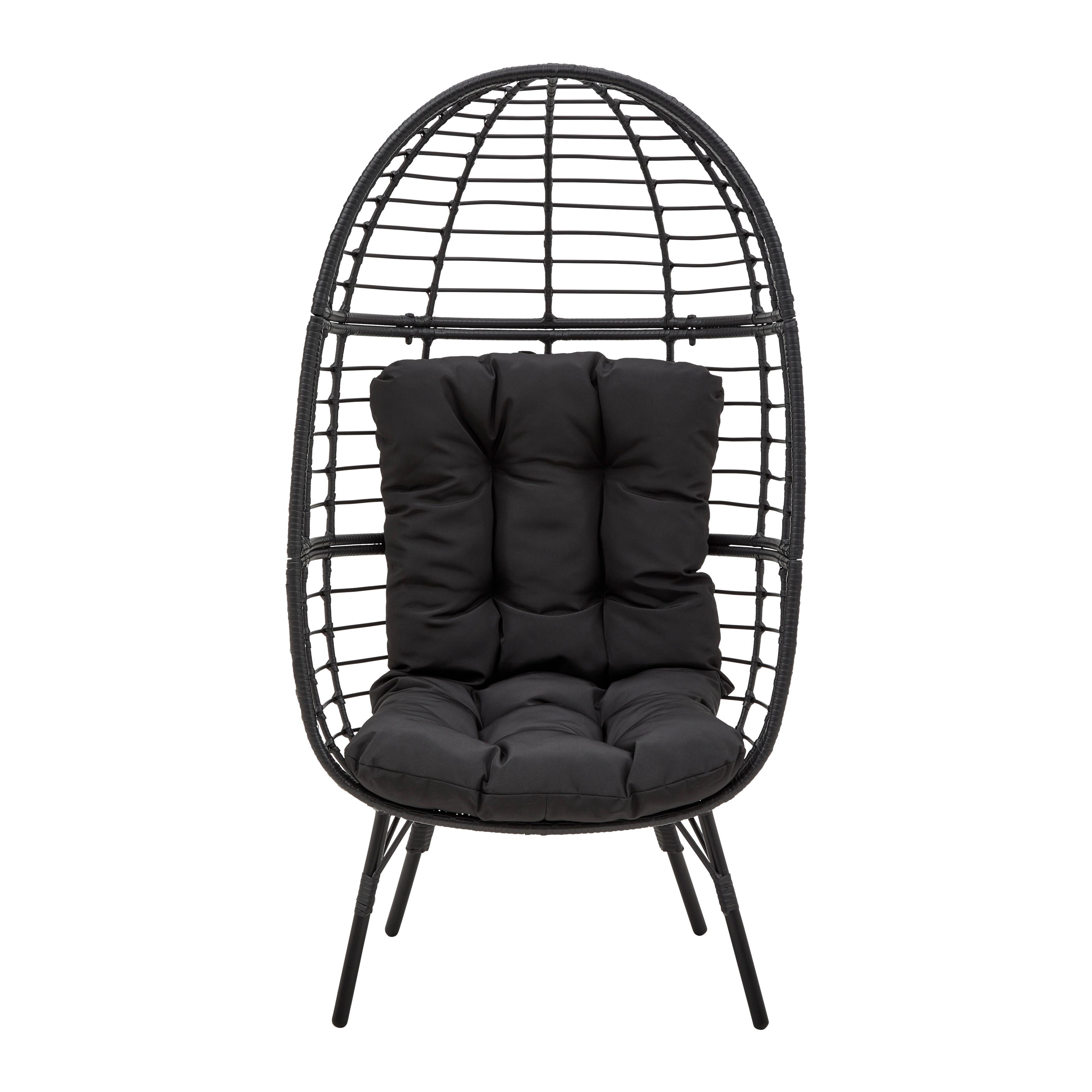 Relaxačné kreslo NARA čierna - čierna, Modern, kov/textil (77/145/67cm) - Bessagi Garden
