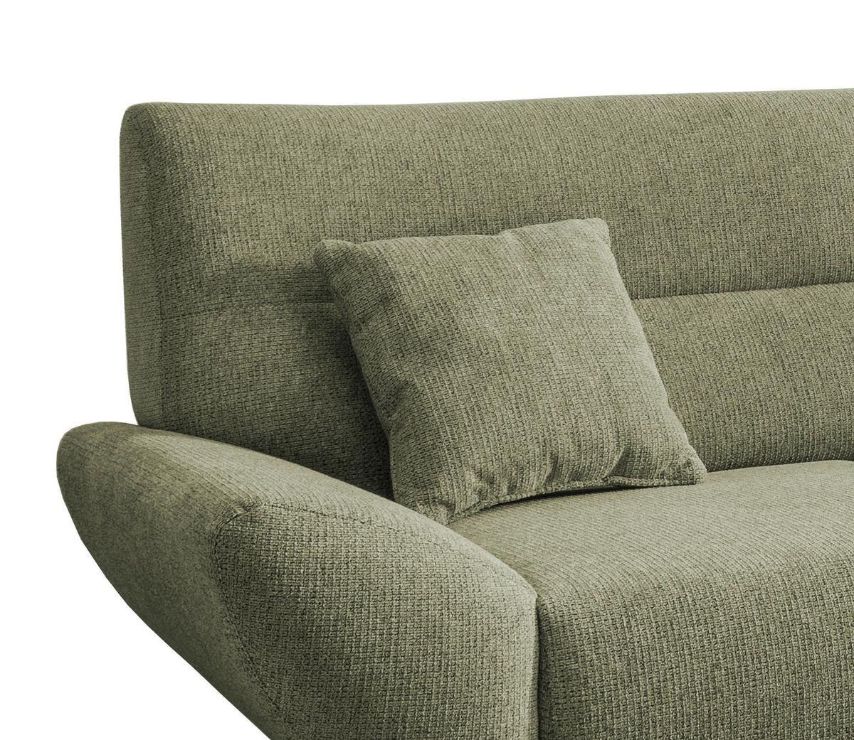 Ecksofa Drago Grün S: 290/166 cm - Wildeiche/Grün, MODERN, Holz/Textil (290/166cm) - MID.YOU