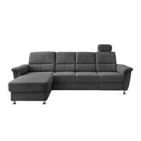 Ecksofa mit Relaxfunktion Parole Anthrazit Chenille - Chromfarben/Anthrazit, KONVENTIONELL, Textil (165/292cm) - Livetastic