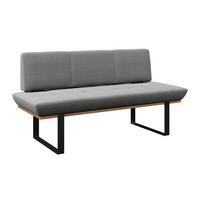 Sitzbank Tristan Webstoff hellgrau, B: 170cm - Hellgrau/Schwarz, MODERN, Holz/Textil (170/48/90cm) - James Wood