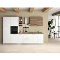 Küchenzeile Dafne 315 cm Weiß/Nussbaumfarben - Eichefarben/Magnolie, LIFESTYLE, Holzwerkstoff/Kunststoff (315cm) - MID.YOU