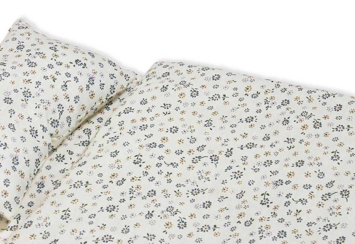 Bettwäsche für Puppenwagen mit Blumendruck - Multicolor, Basics, Textil (48/23/1cm) - Pinolino