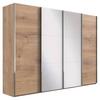 Schwebetürenschrank M. Spiegel 350cm Level 36 A, Eiche - Eichefarben, Basics, Glas/Holzwerkstoff (350/216/65cm) - MID.YOU