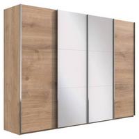 Schwebetürenschrank M. Spiegel 350cm Level 36 A, Eiche - Eichefarben, Basics, Glas/Holzwerkstoff (350/216/65cm) - MID.YOU