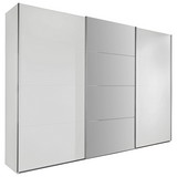 SCHWEBETÜRENSCHRANK Ernie 270 cm Alpinweiß - Weiß, MODERN, Glas/Holzwerkstoff (270/210/65cm)