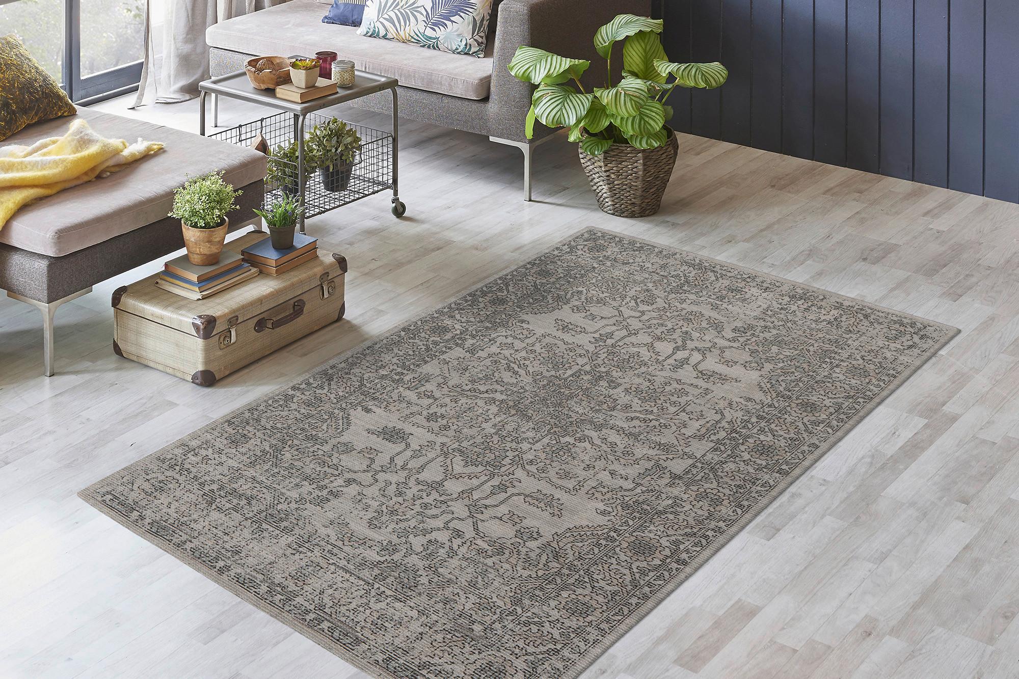 Vintage Percy 300 - Taupe/Grün, KONVENTIONELL, Textil (120/170cm)