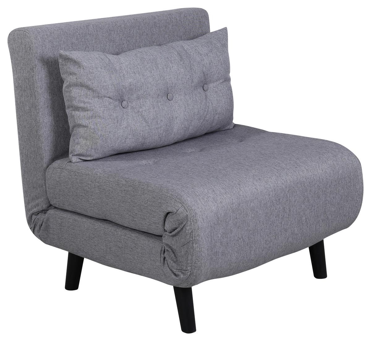 Schlafsessel Vicky - Schwarz/Grau, Design, Textil/Metall (70/88/80cm) - Livetastic