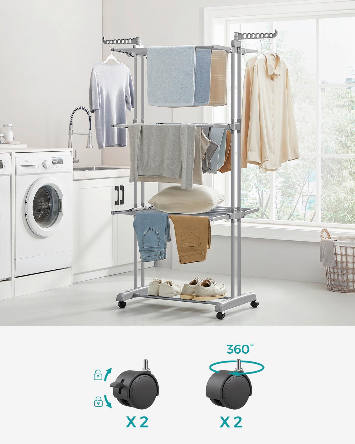 Wäschetrockner Grau B: 76 Cm - Grau, Basics, Kunststoff/Metall (76/173/49cm)