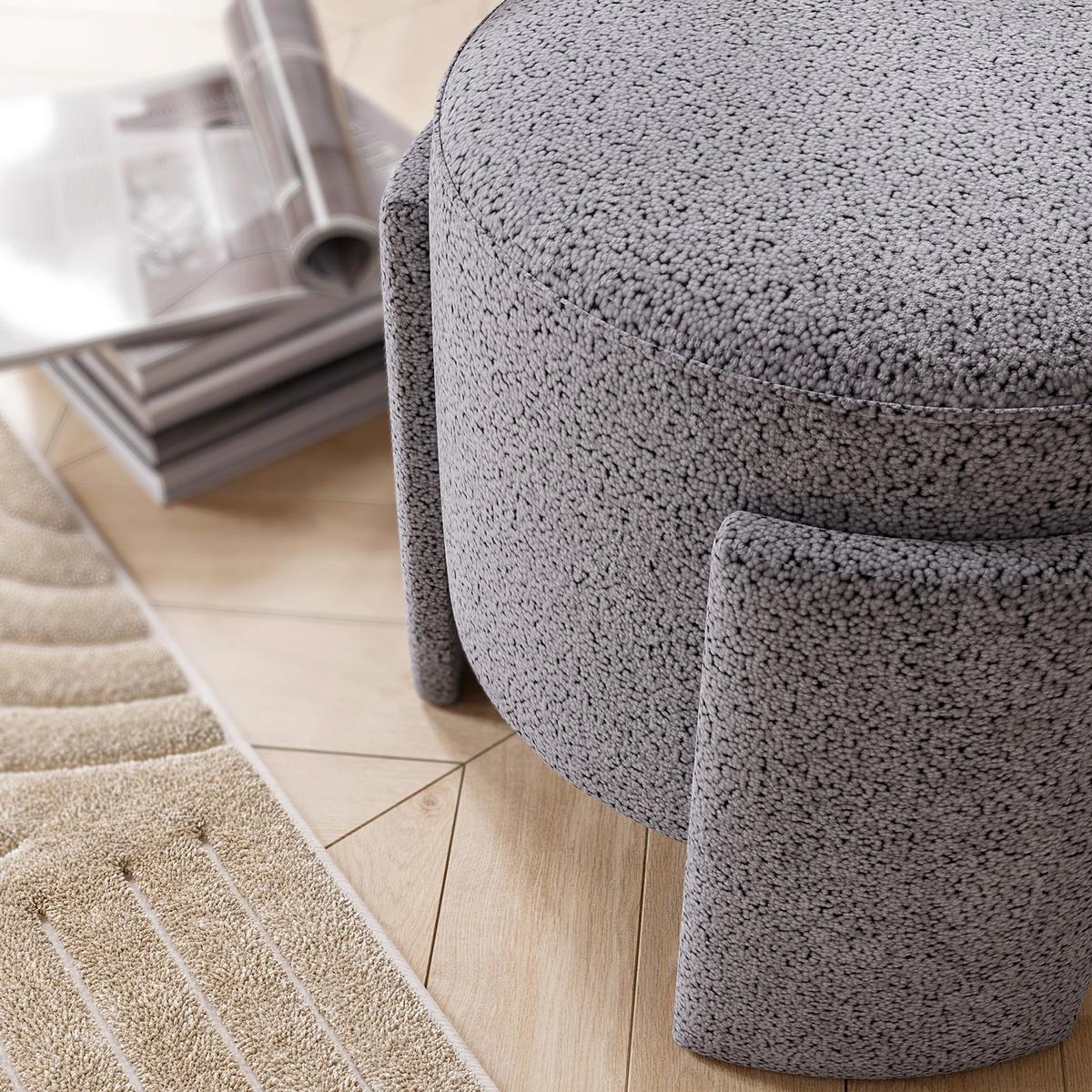 Hocker Ash, Grau B: 39 cm - Grau, Design, Textil (39/40/39cm) - Livetastic