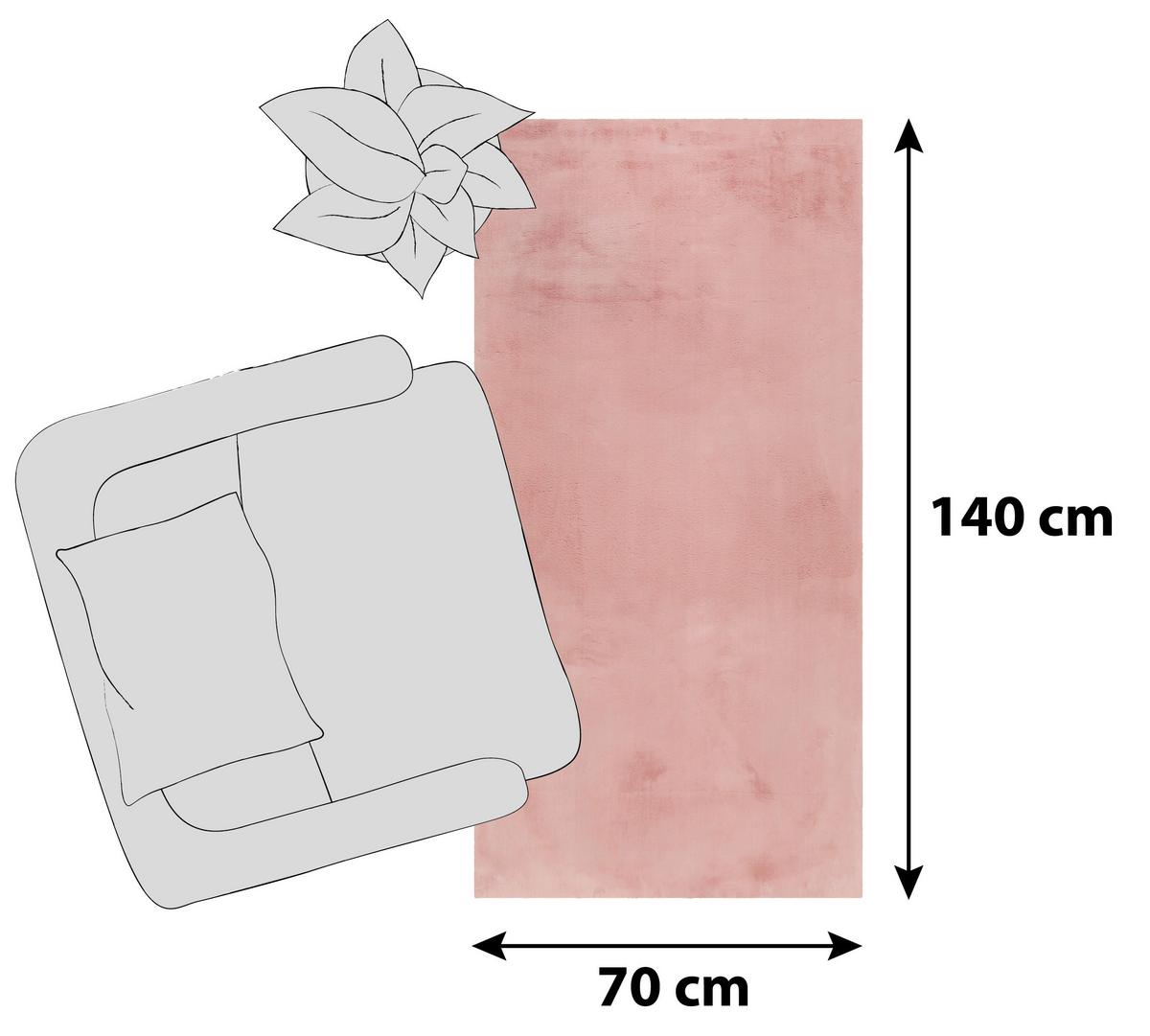 Hochflorteppich Rosa Alice 70x140 cm - Rosa, KONVENTIONELL, Textil (70/140cm) - Esprit