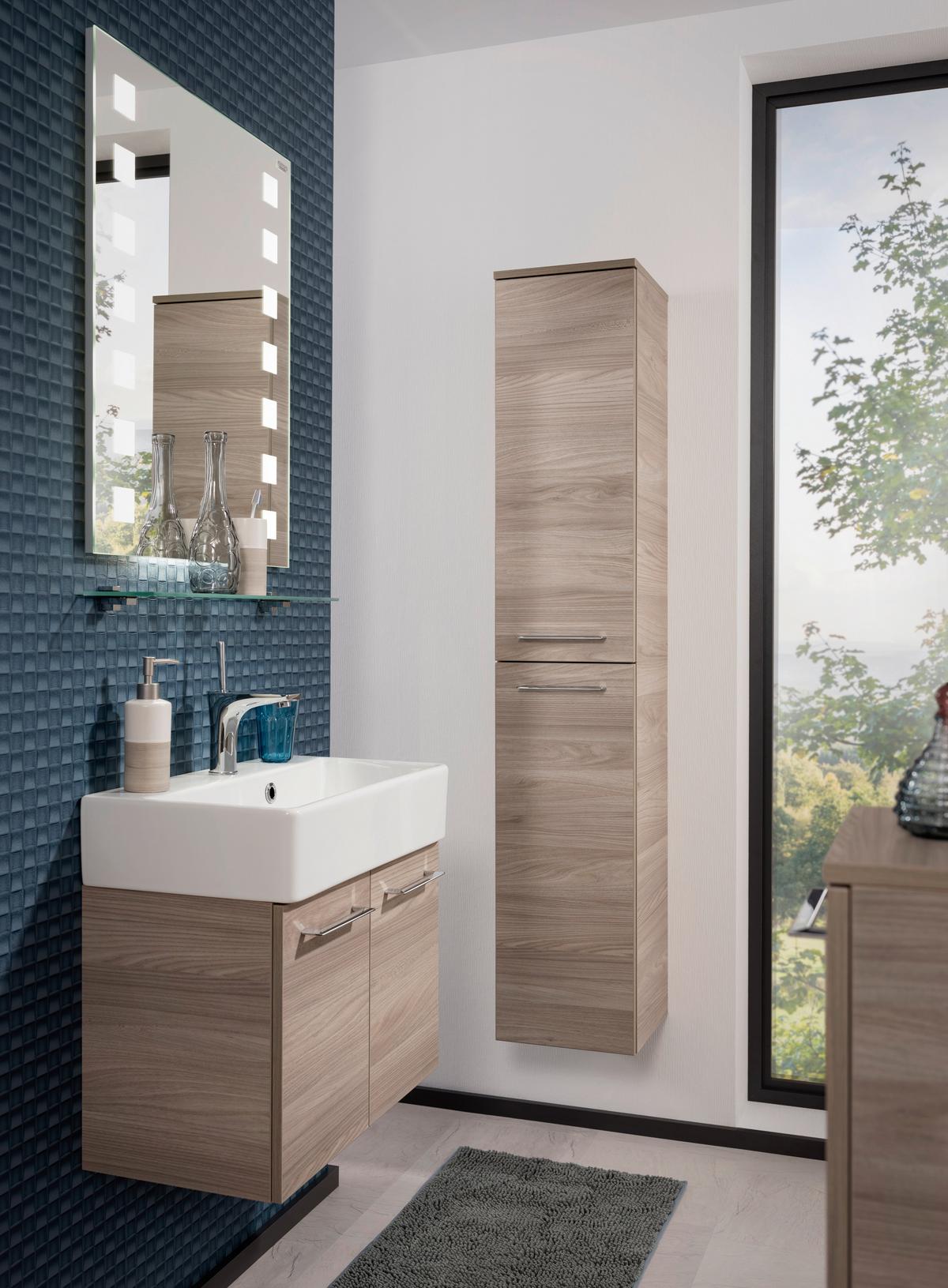 Washcbecken mit Unterschrank Lima B: 59 cm Eschefarben - Eschefarben, MODERN, Holzwerkstoff (59/42/33cm) - MID.YOU