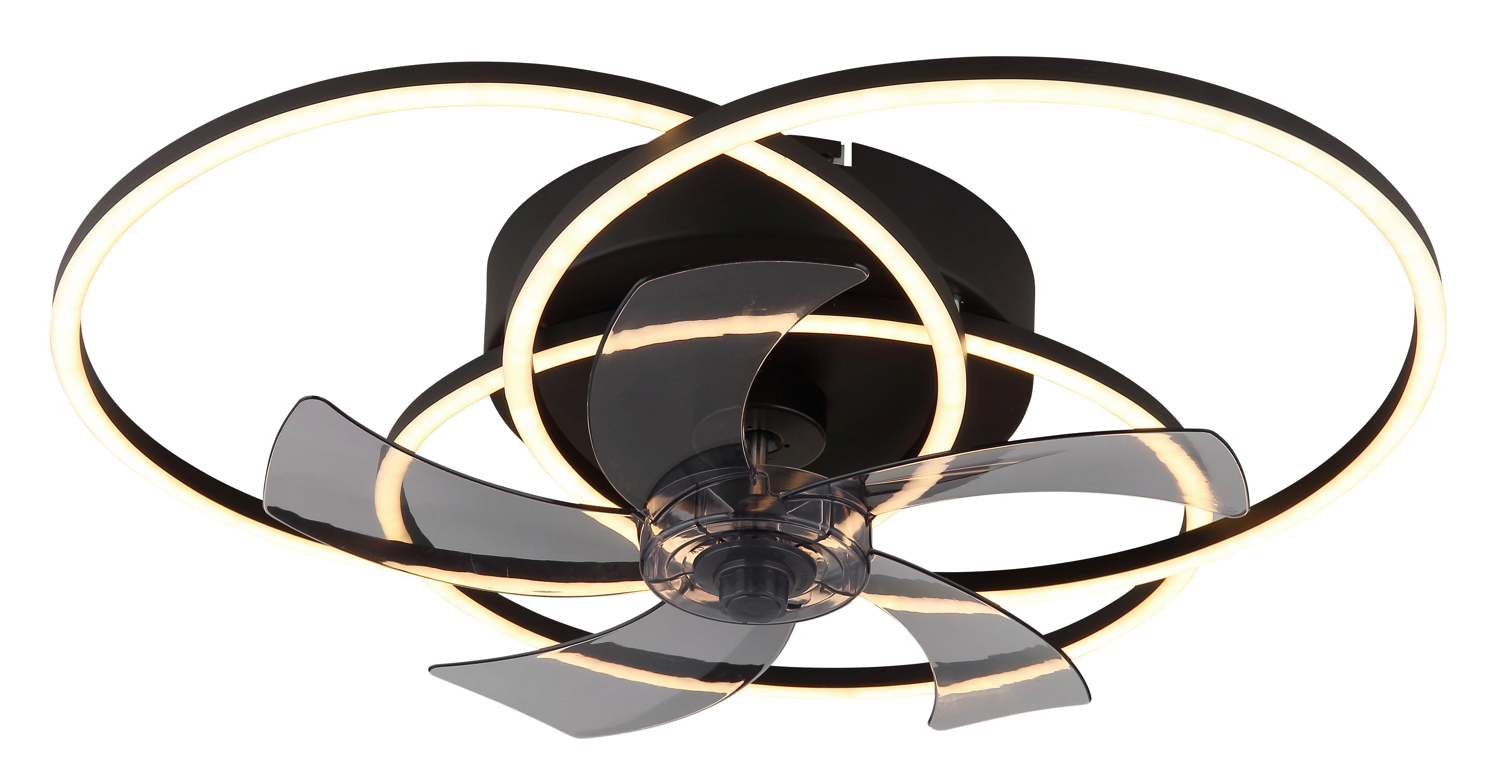 Deckenventilator 03645 Alia - Hellgrau/Schwarz, Design, Kunststoff/Metall (58/17,5cm) - Globo