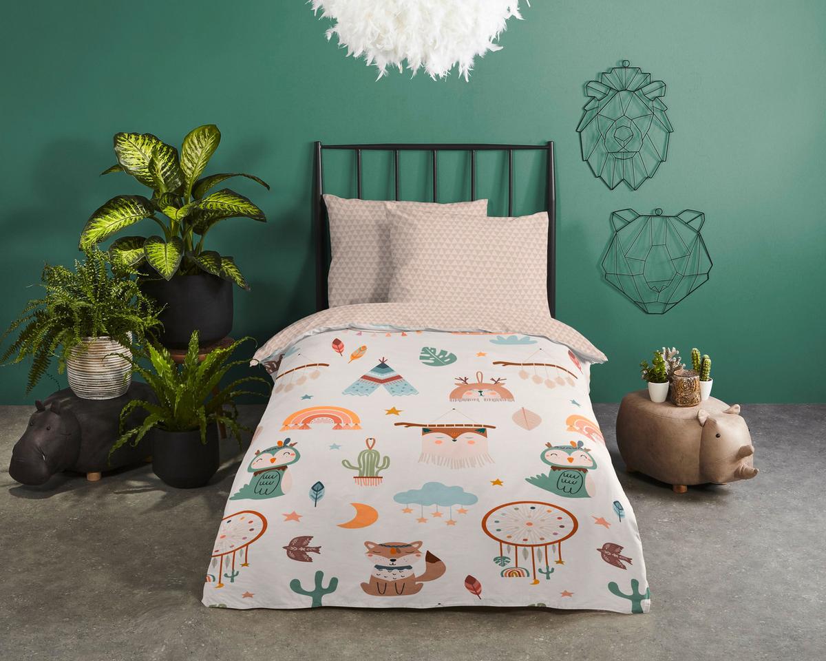 KINDERBETTWÄSCHE REMI - Sandfarben/Beige, Trend, Textil (140/200cm)