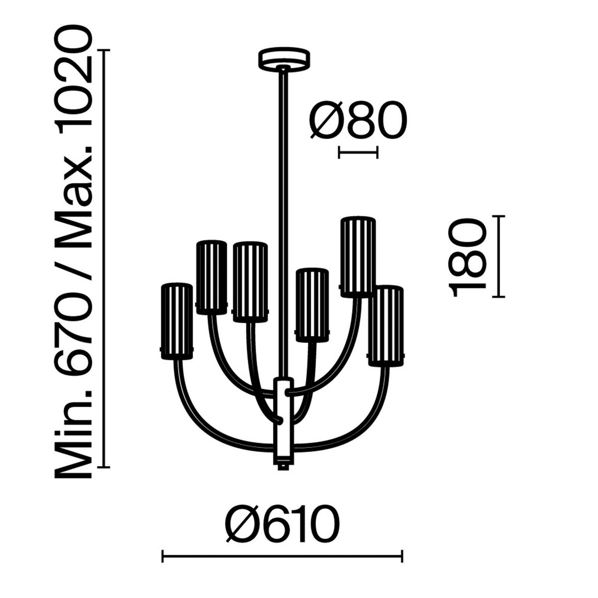 Kronleuchter Arco - Messingfarben, Trend, Glas/Metall (61/44,7/61cm) - MAYTONI
