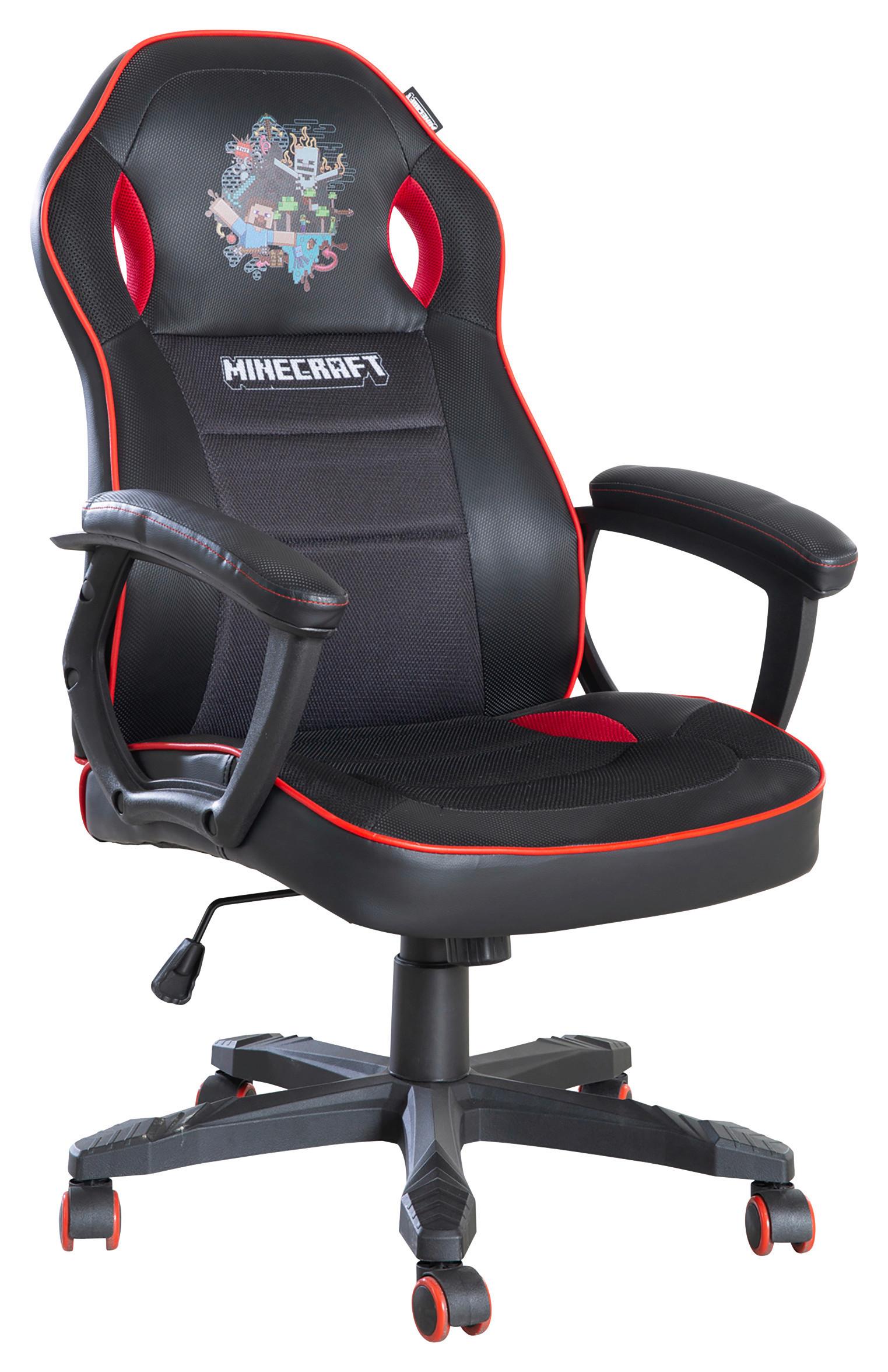 Gamingstuhl Minecraft - Rot/Schwarz, MODERN, Kunststoff/Textil (62/108,5/118/66,5cm) - Minecraft