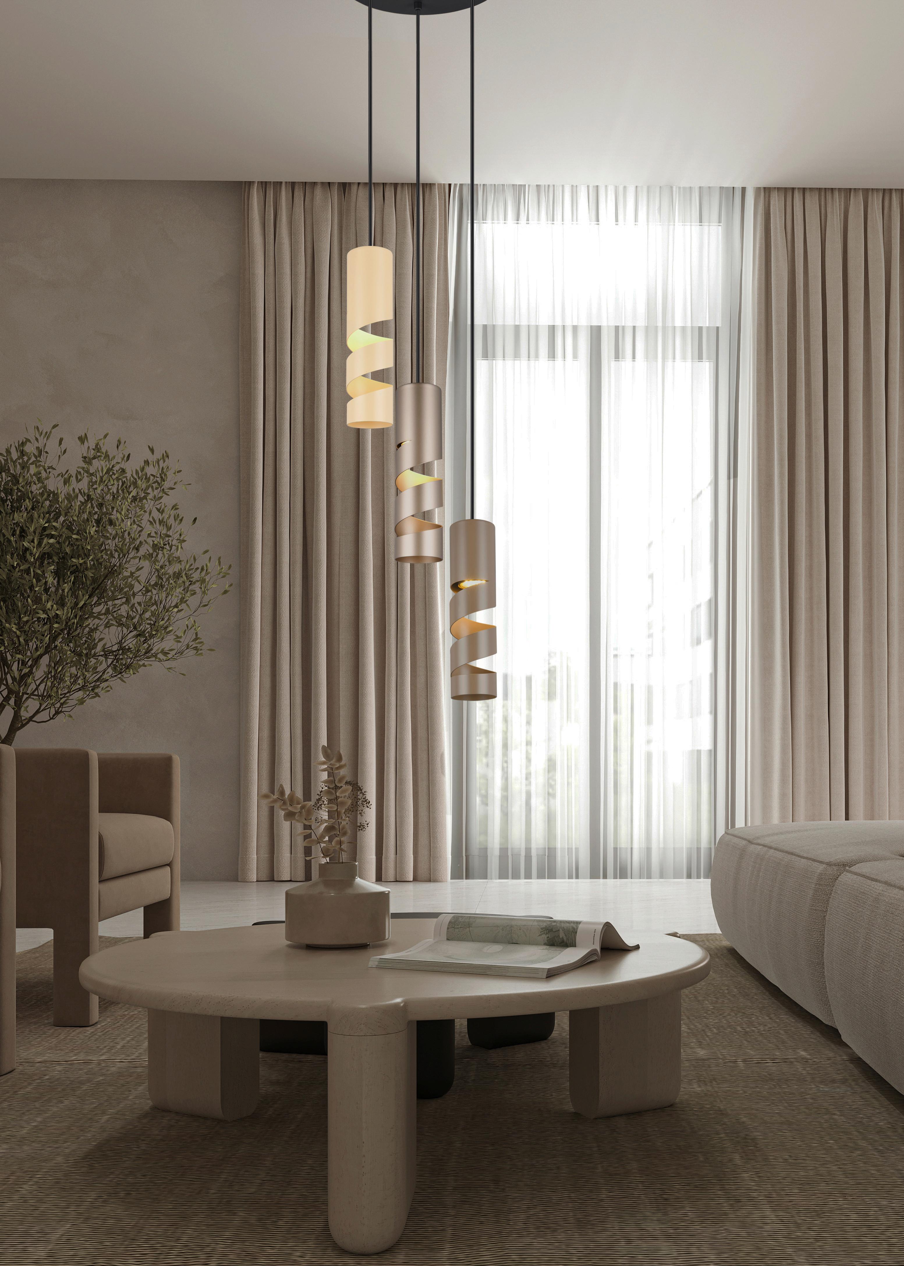 Pendelleuchte 364030317 Stream - Taupe/Beige, Design, Metall (28/150cm) - Trio Leuchten