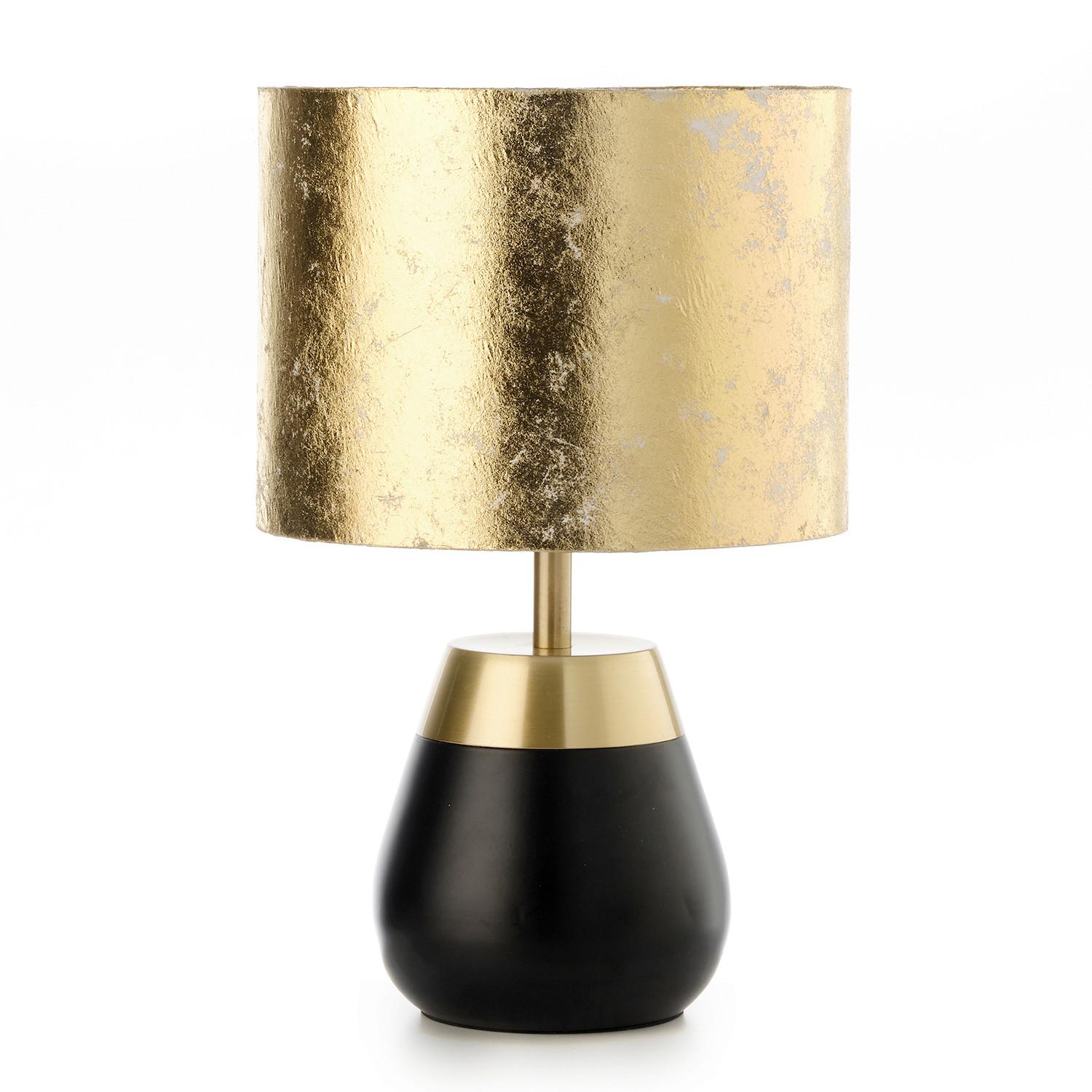 Nachttischleuchte 062/Ln - Goldfarben/Schwarz, KONVENTIONELL, Textil/Metall (23/37.5cm)