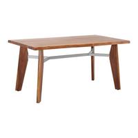 Jídelní sůl z akácie JASPER 160x90 cm - šedá/barvy akácie, Moderní, kov/dřevo (160/90/75cm) - Bessagi Home