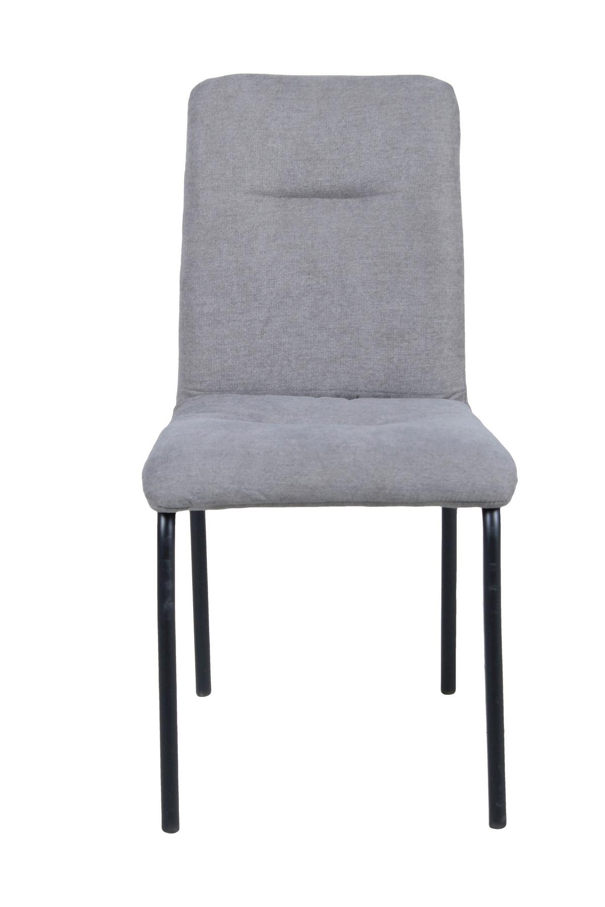 Stuhl-set Hellgrau, B: 44,5cm - Hellgrau/Schwarz, Design, Textil/Metall (44,5/87/55,5cm) - Livetastic