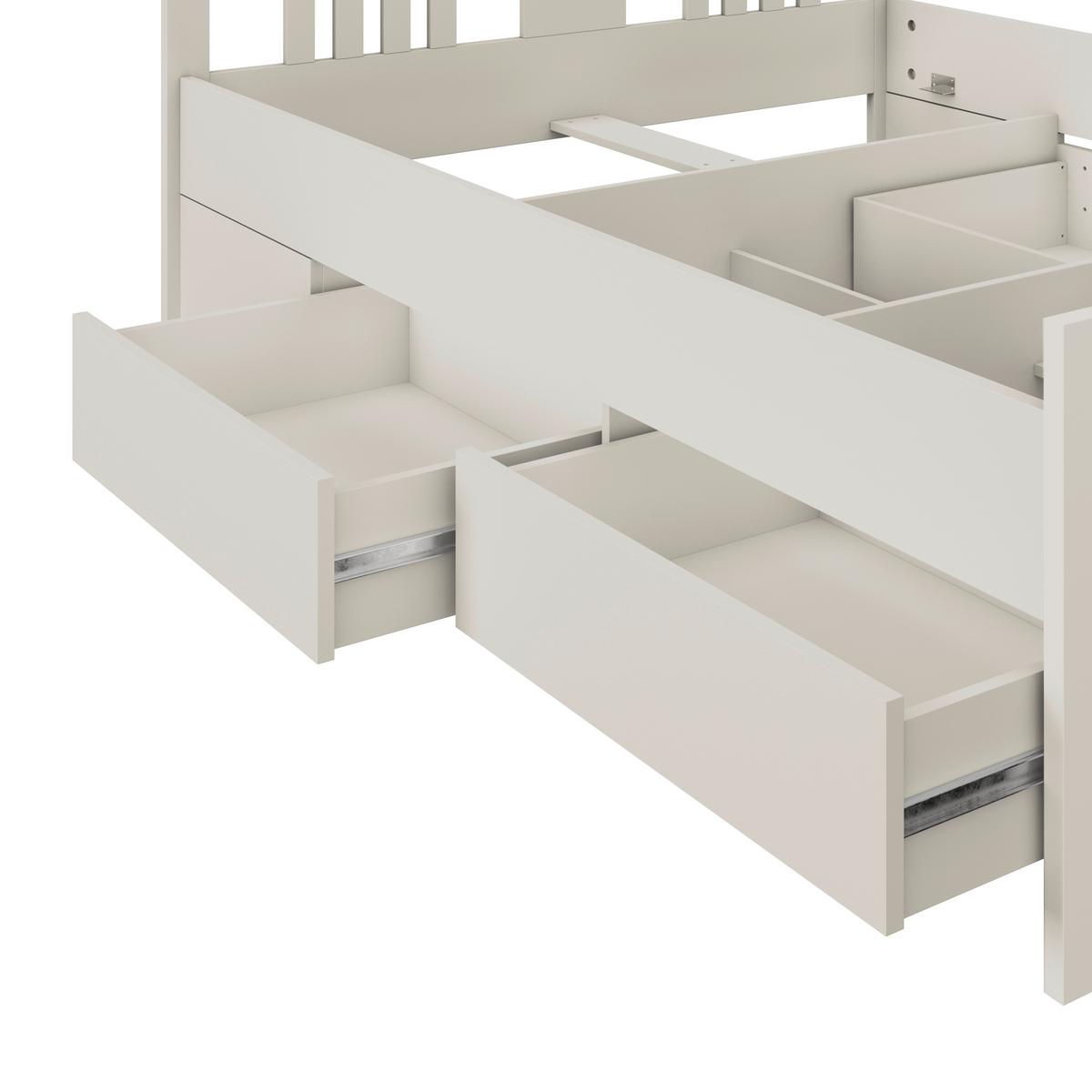 Stauraumbett Pisa mit 4 Laden kaschmirfarben 160x200 - Kaschmir, ROMANTIK / LANDHAUS, Holz (160/200cm) - James Wood