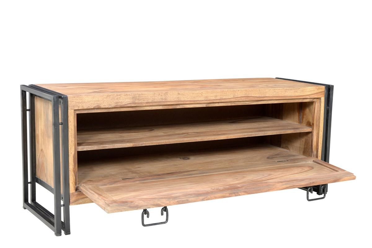 SCHUHSCHRANK Naturfarben/Schwarz B: 130cm - Schwarz/Naturfarben, Design, Holz/Metall (130/50/40cm) - MID.YOU
