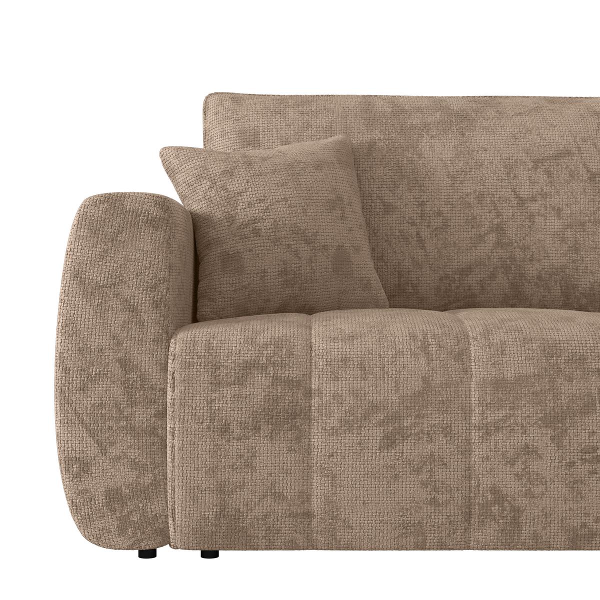 Schlafsofa Bali - Schlammfarben/Schwarz, MODERN, Holz/Textil (245/74-90/104cm) - Luca Bessoni