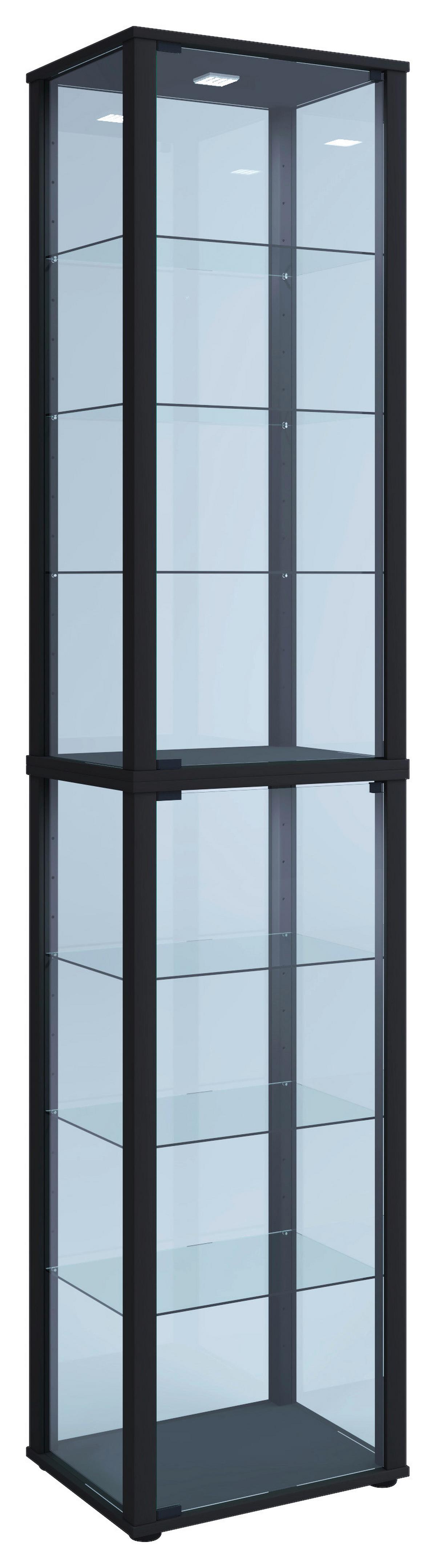 Vitrine Kavisa Schwarz B: 50 cm - Schwarz, MODERN, Glas/Holzwerkstoff (50/227/38cm) - MID.YOU