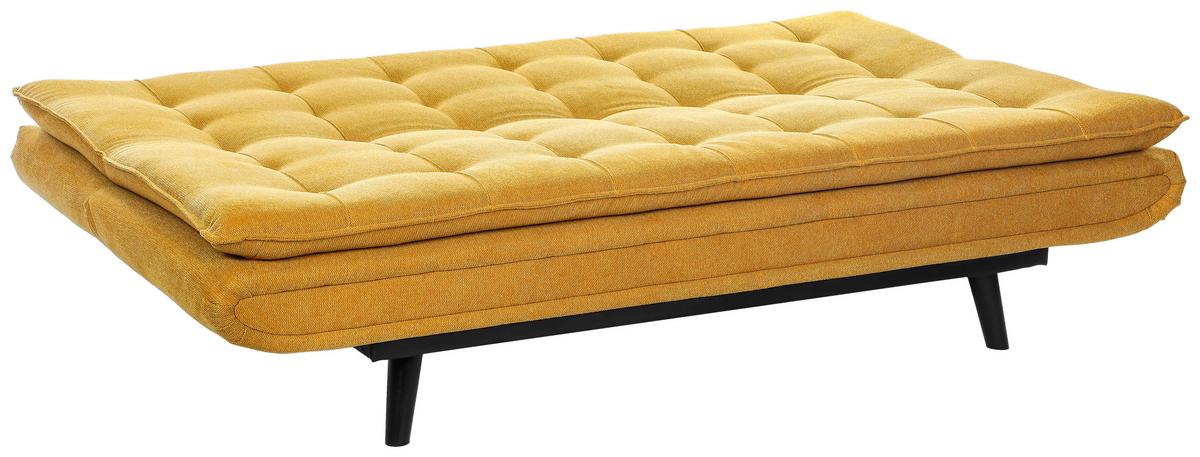 Rozkládací pohovka SUN, žlutá, sklopná, max. 360 kg - černá/žlutá, Moderní, dřevo/textil (190/83/93cm) - Mömax