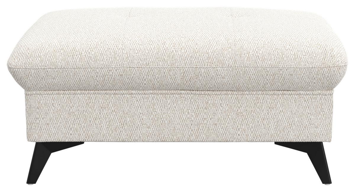 Hocker Hudson Chenille silberfarben,B: 102cm - Silberfarben/Schwarz, KONVENTIONELL, Textil (102/45/65cm) - Sembella