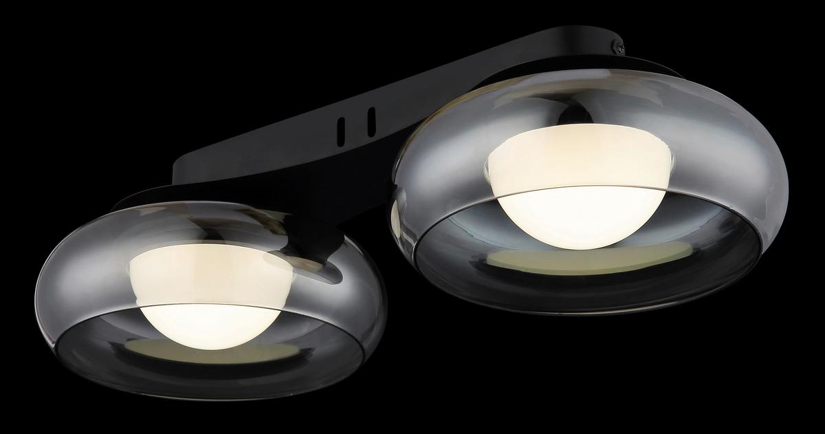 LED-Deckenleuchte 3000/4200/6000k - Schwarz/Weiß, Design, Glas/Kunststoff (45/20/10cm) - Globo