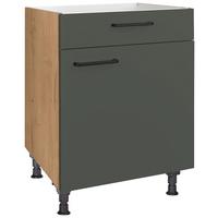 Kochfeldumbauschrank Easytouch - Eichefarben/Grün, MODERN, Holzwerkstoff (60/87/56cm) - Nobilia