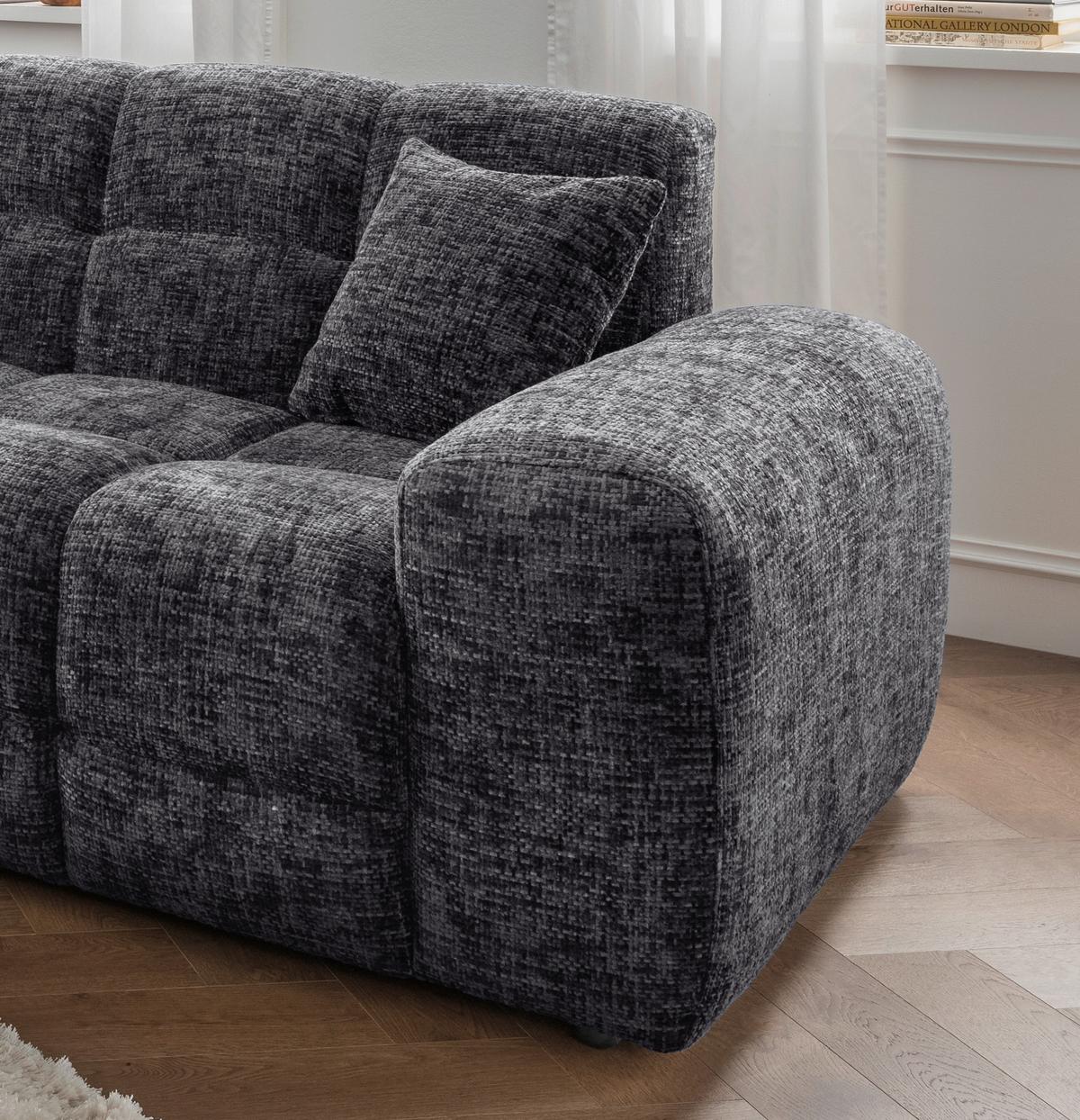 Ecksofa Bosco, Schwarz S: 152x301 cm - Schwarz, MODERN, Textil (152/301cm) - Livetastic