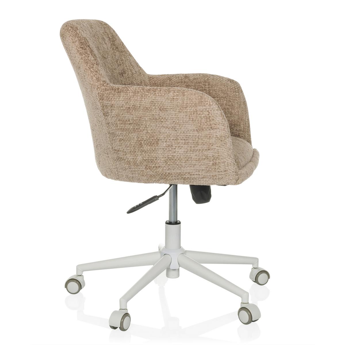 Drehstuhl Solao Home Beige B: 58 cm - Beige/Weiß, MODERN, Kunststoff/Textil (58/78/60cm) - MID.YOU