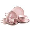 Kombiservice Metallic Rim 4 Personen Rosa 16-Teilig - Rosa, Basics, Keramik - Mäser