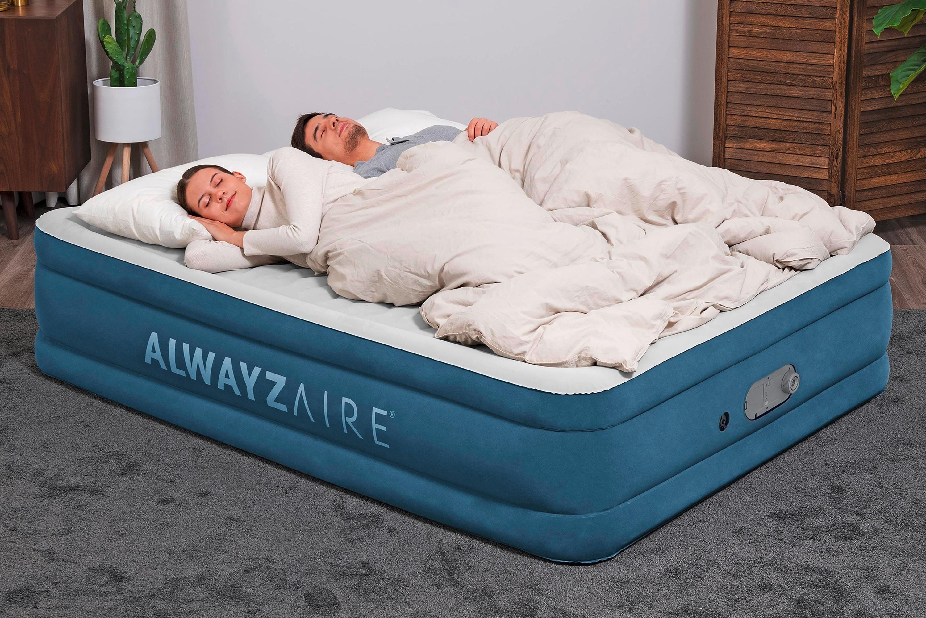 Luftbett Sara 203x152x46 Cm Bis 300kg, Inkl. Pumpe - Dunkelblau/Grau, KONVENTIONELL, Kunststoff/Metall (203/152/46cm) - Bestway